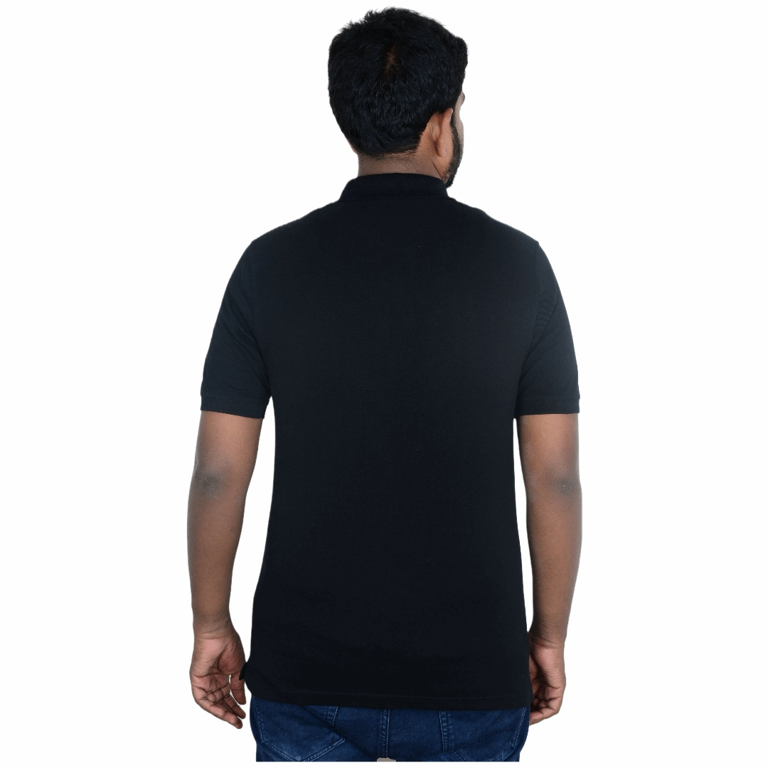 Cotton Polo T-shirt - Black