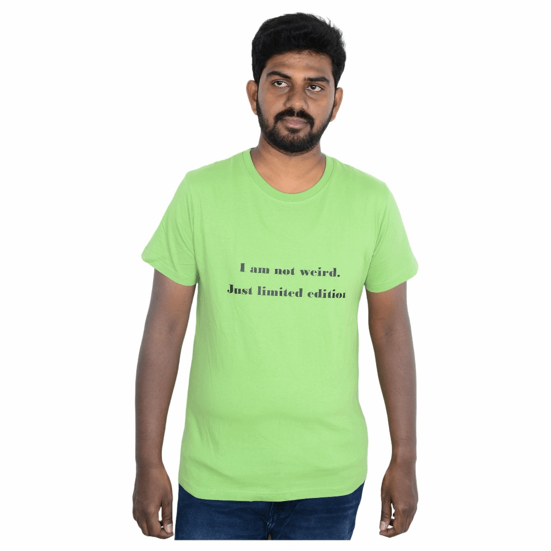 Cotton Slim Round Neck T-Shirt - kiwi Green
