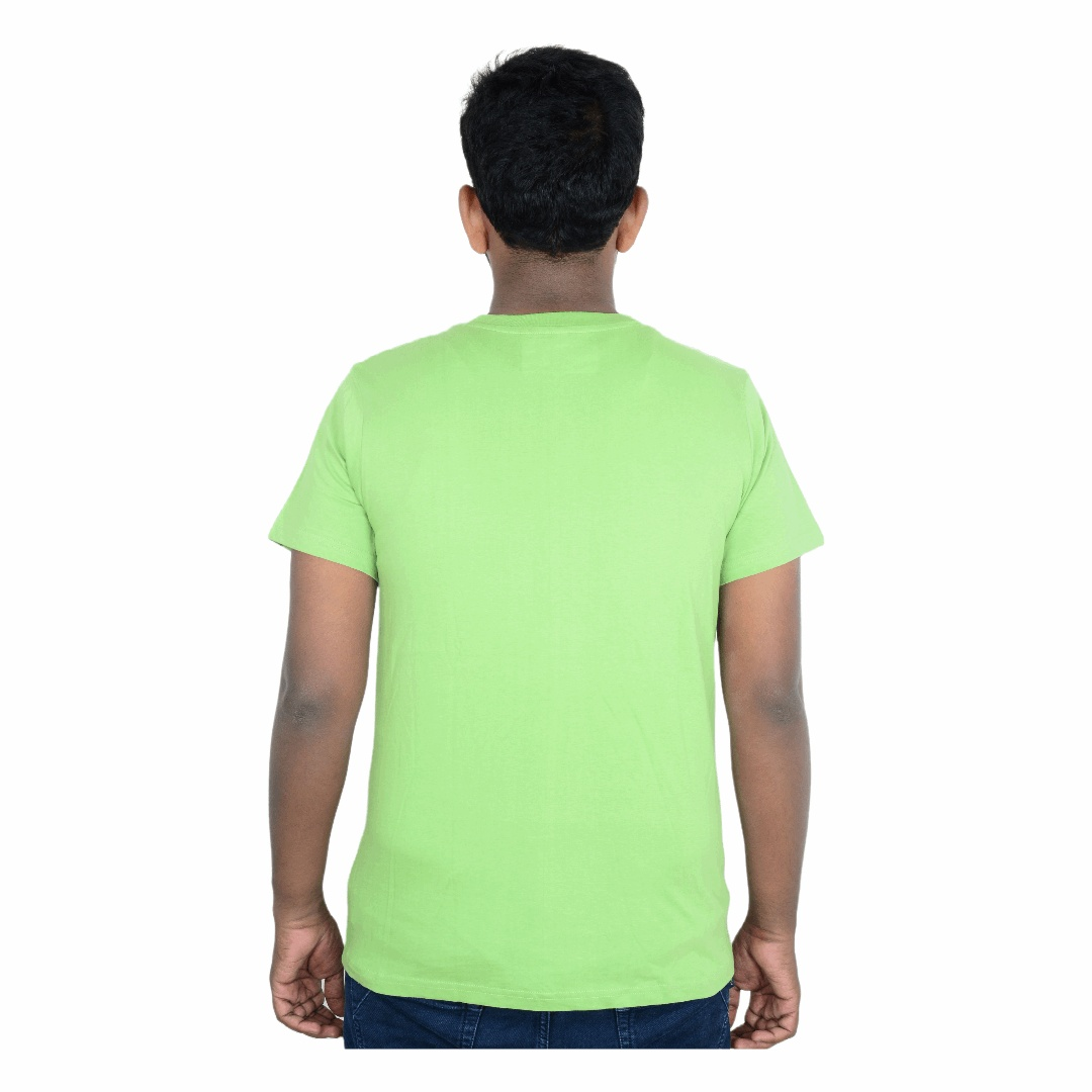 Cotton Slim Round Neck T-Shirt - kiwi Green