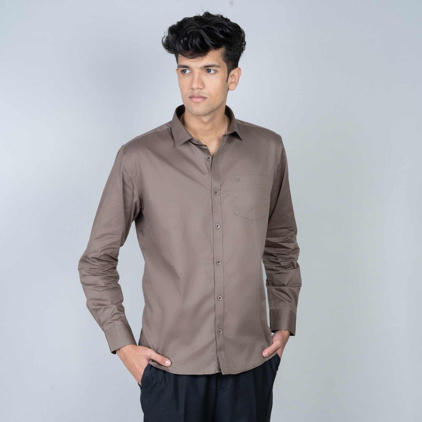 Cotton Regular Full Shirt - Grey