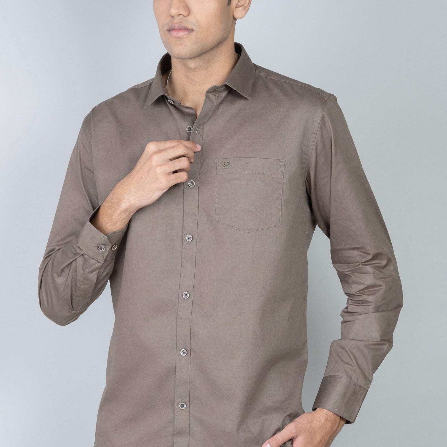 Cotton Regular Full Shirt - Grey