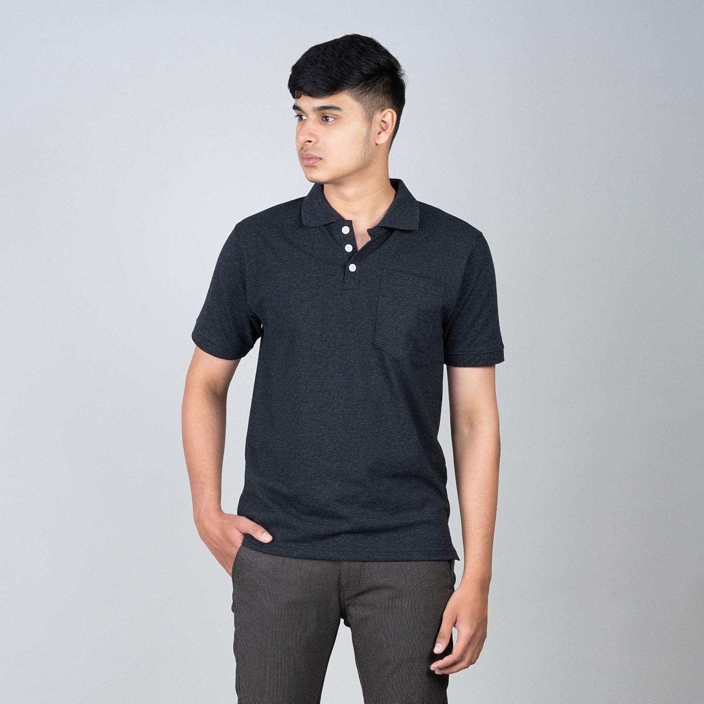 Polo T-shirt with Pocket -Grey