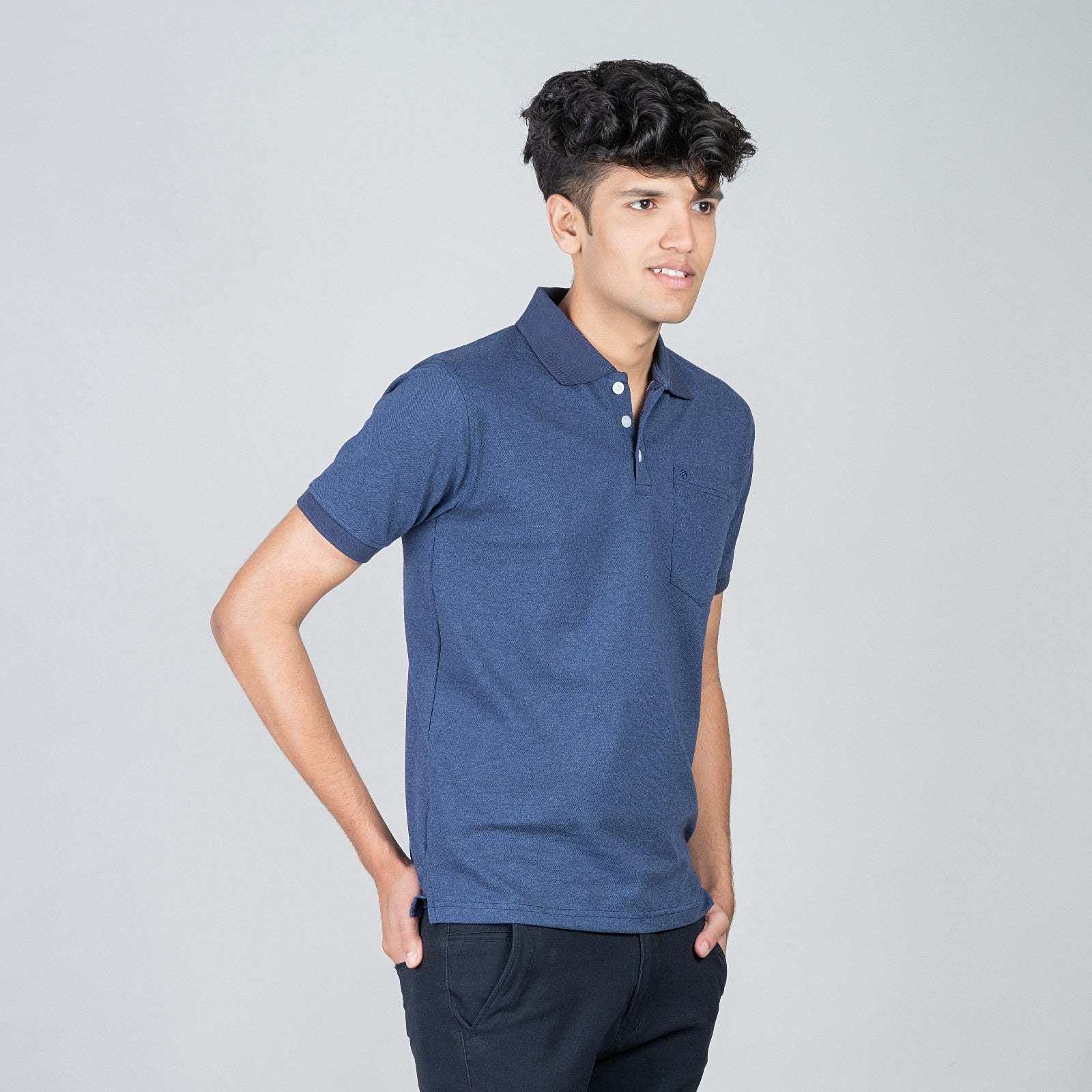 Polo T-shirt with Pocket - Blue