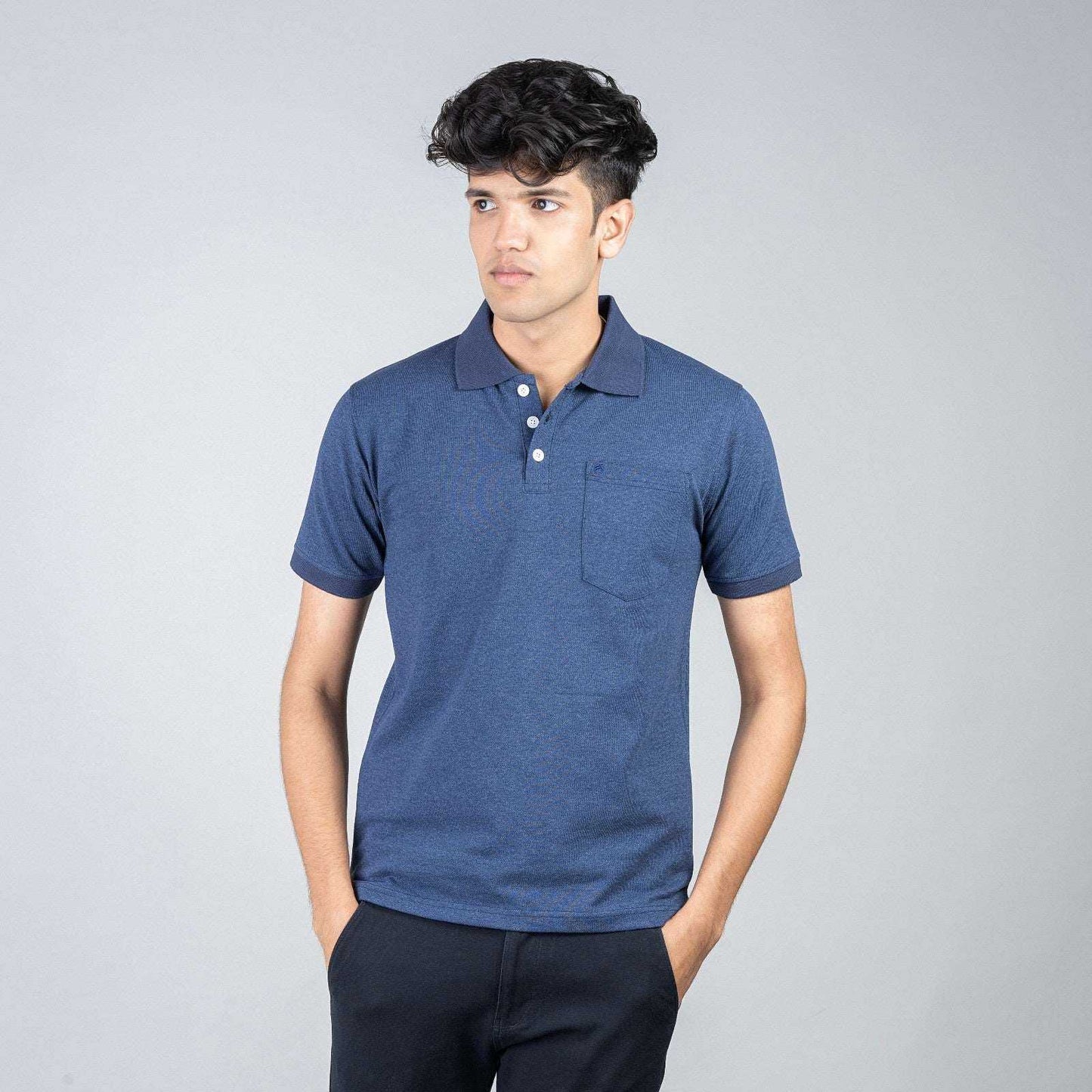 Polo T-shirt with Pocket - Blue
