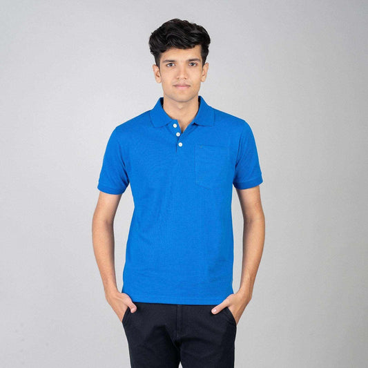 Polo T-shirt with Pocket - Navy Blue
