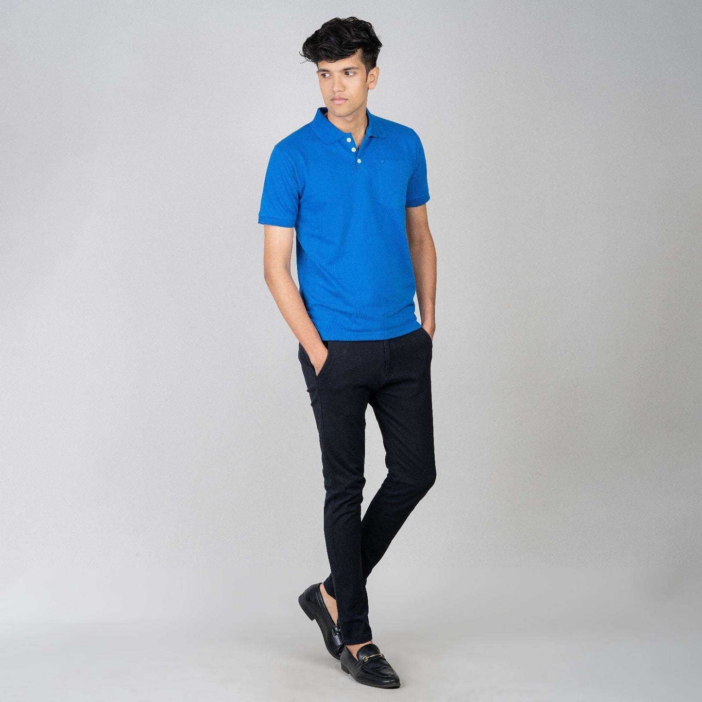 Polo T-shirt with Pocket - Navy Blue