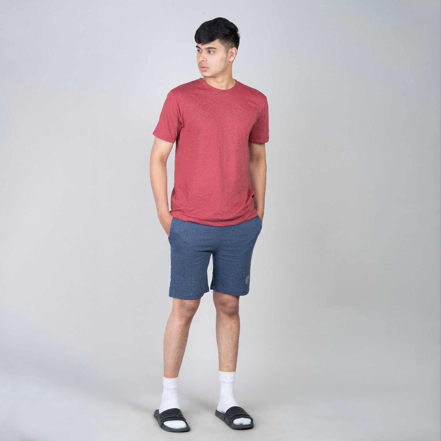 Men cotton shorts - Blue