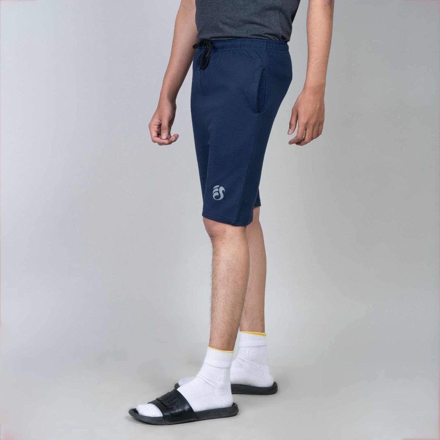 Men cotton shorts - Ink Blue