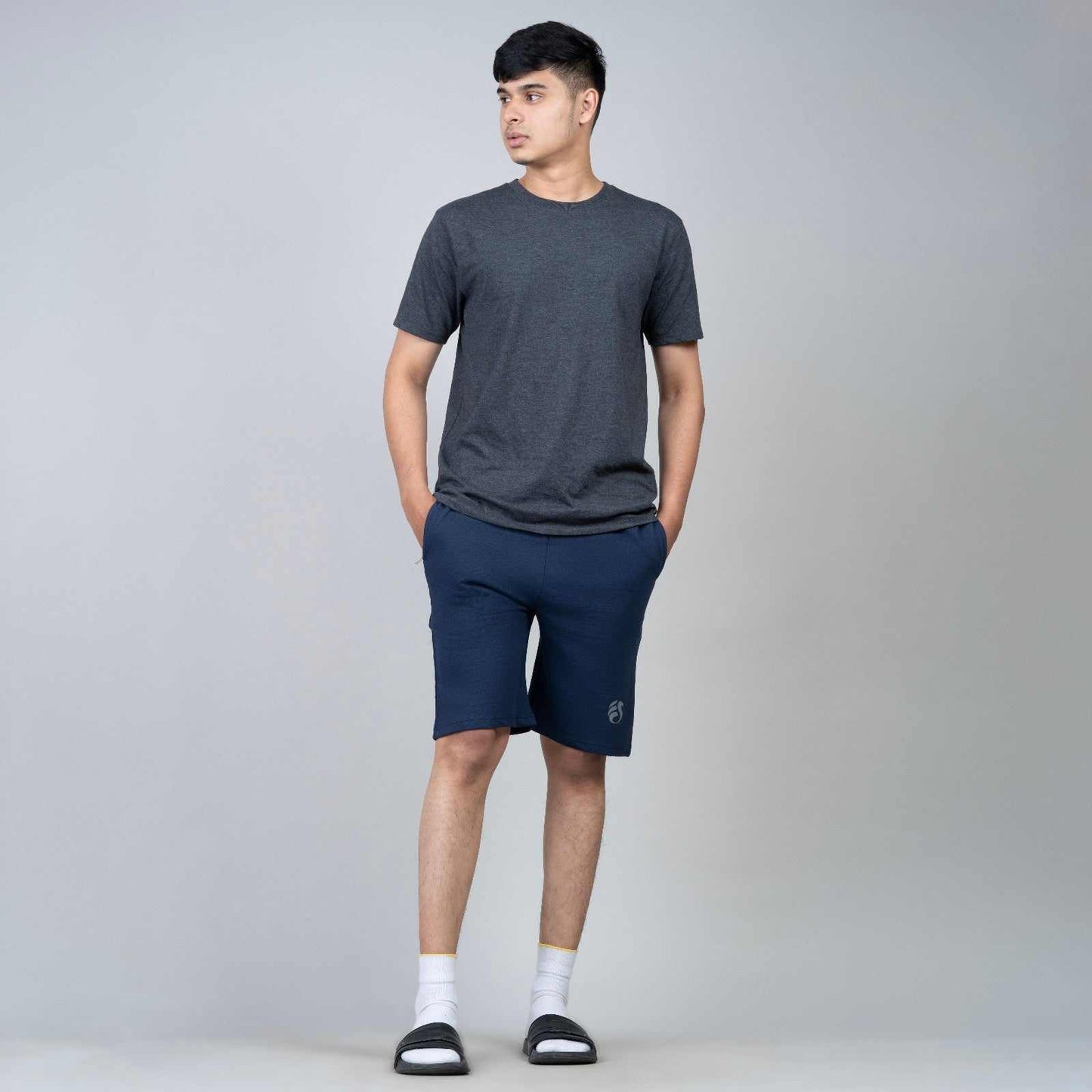 Men cotton shorts - Ink Blue