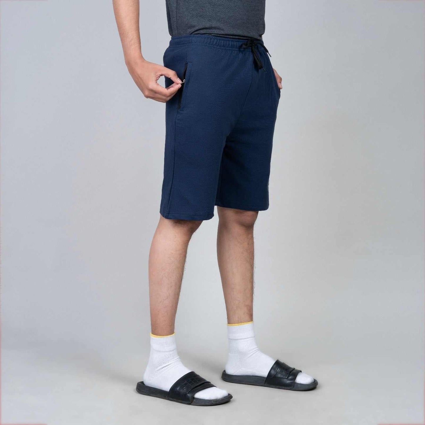 Men cotton shorts - Ink Blue