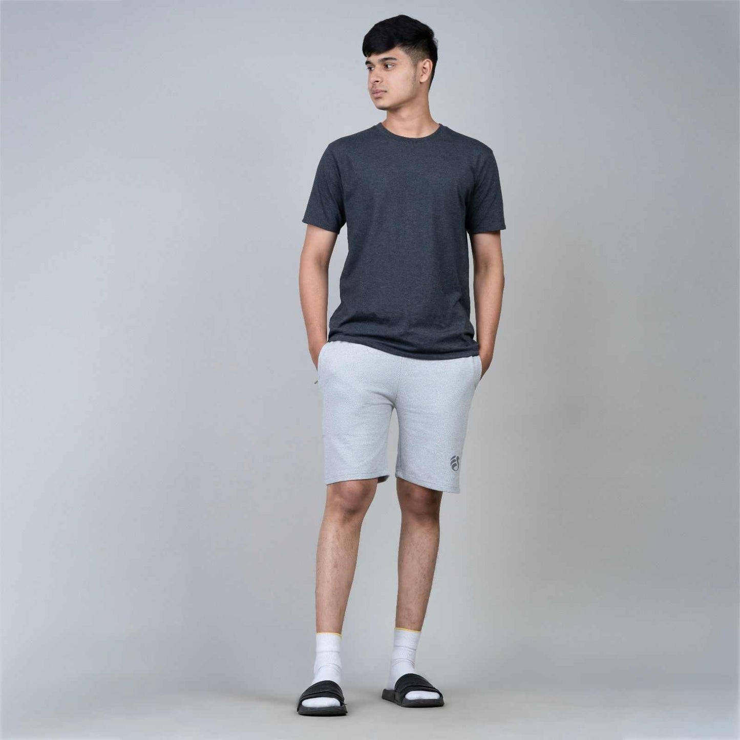 Men cotton shorts - Light Grey