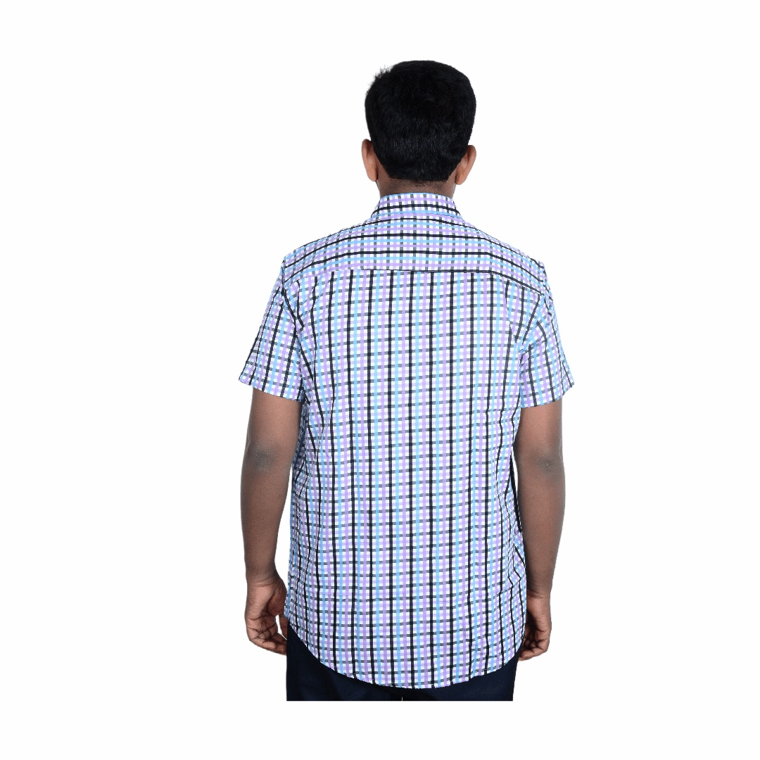 Cotton Slim Fit Half Shirt - Multicolor -Half