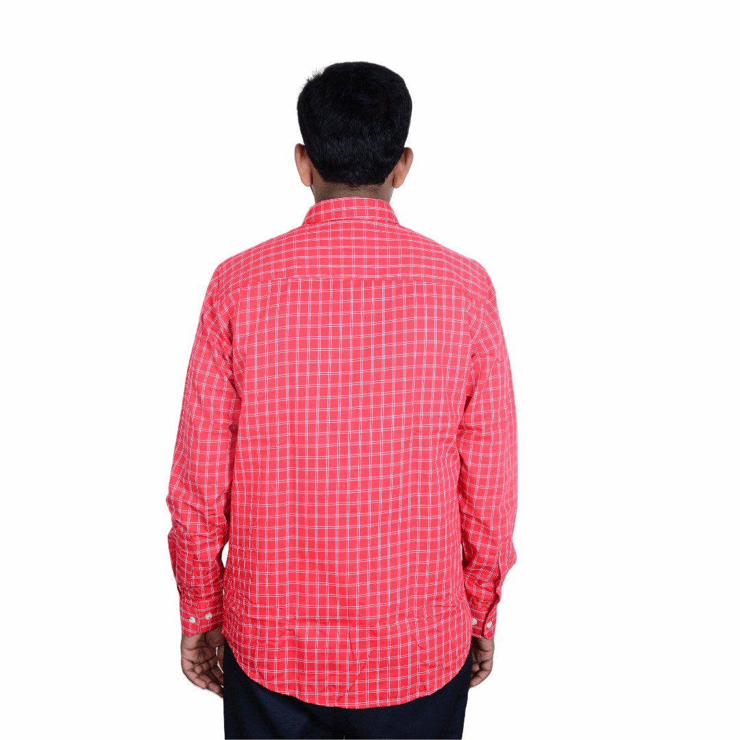 Cotton Regular Full Shirt red full