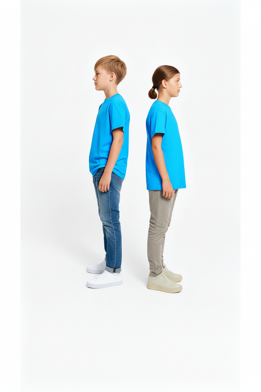 Kids' Unisex Plain Sky Blue T-Shirt