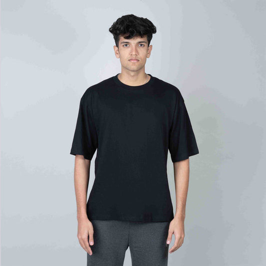 Oversized Round Neck T-Shirt - Black