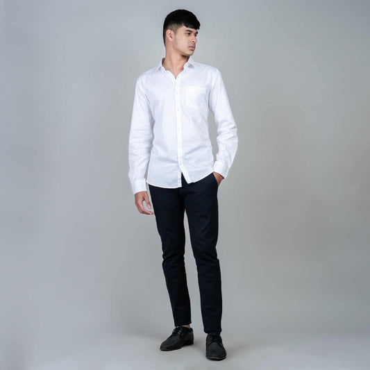 Cotton Regular Full Shirt - Classic White