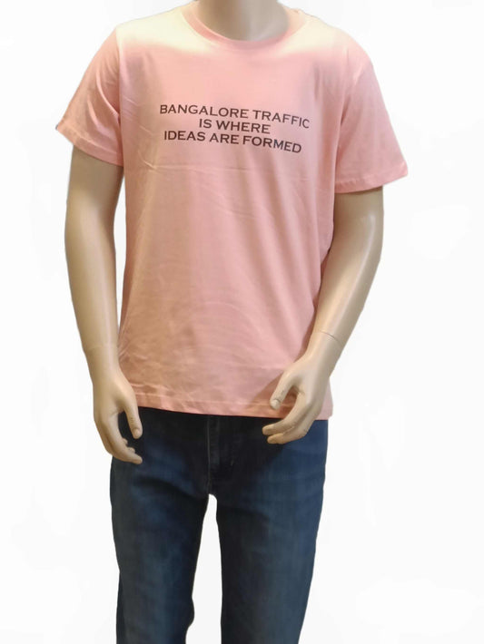 Cotton Slim Round Neck T-Shirt - sunset - Bangalore Print