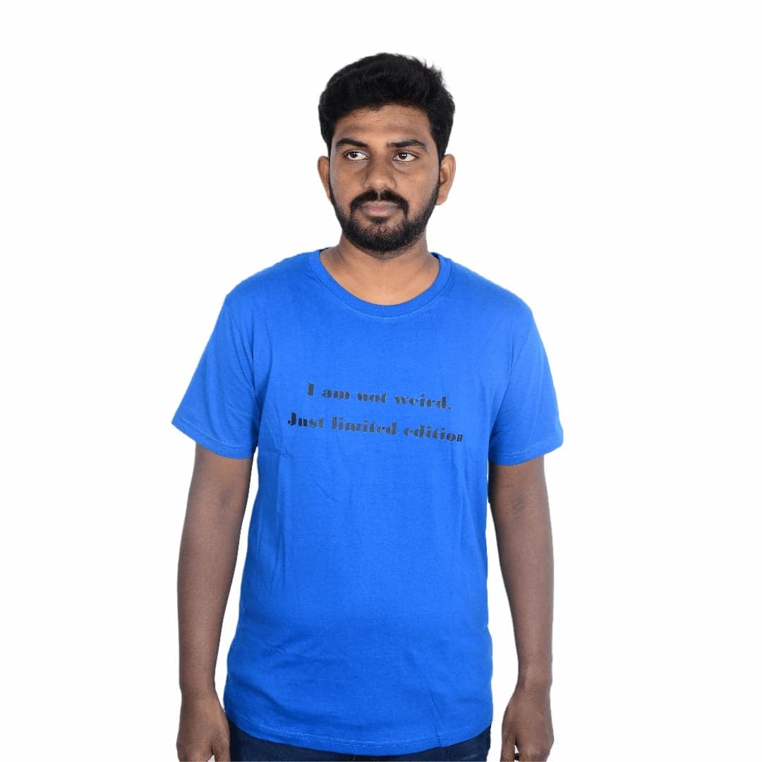 Cotton Slim Round Neck T-Shirt  - Royal Blue