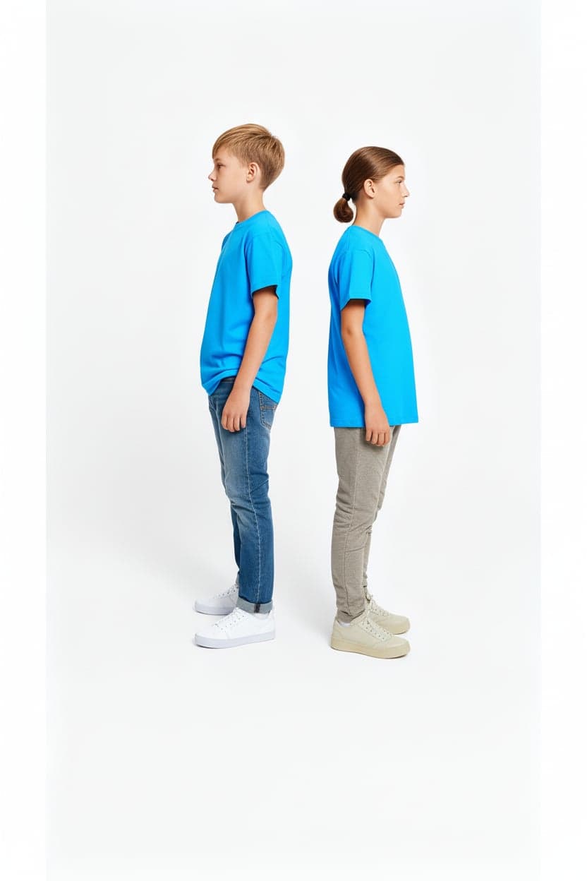 Kids' Unisex Plain Sky Blue T-Shirt