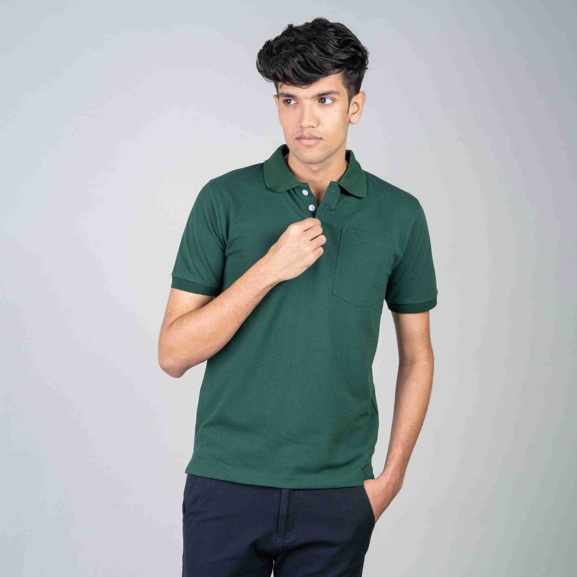Polo T-shirt with Pocket - Green