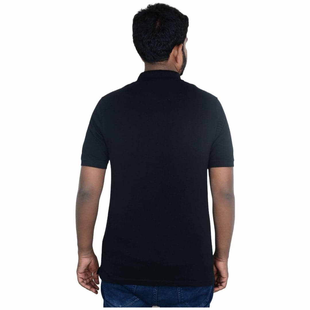 Cotton Polo T-shirt - Black