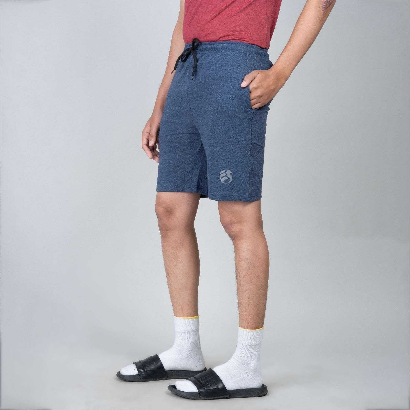 Men cotton shorts - Blue