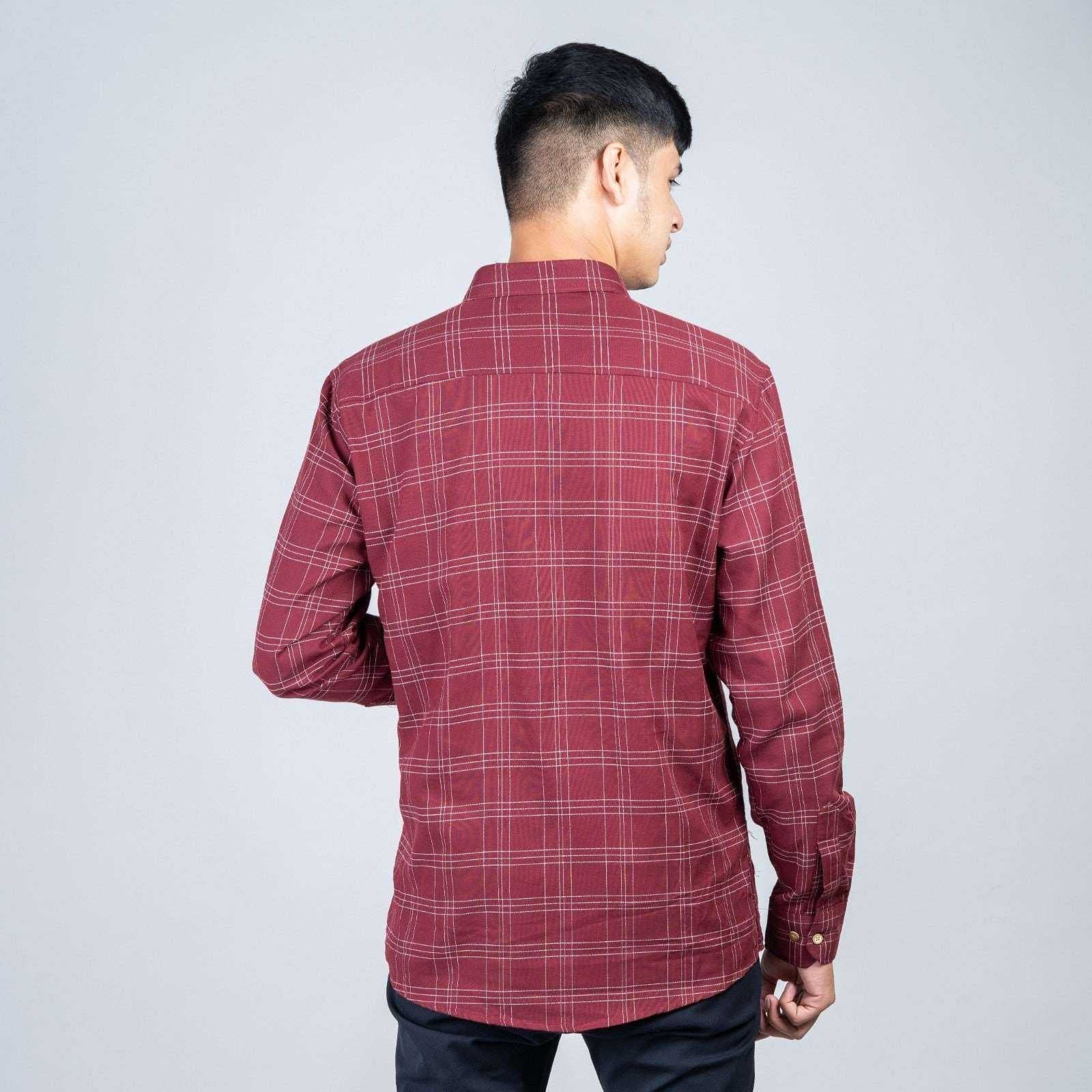 Cotton Regular Full Shirt - Maroon