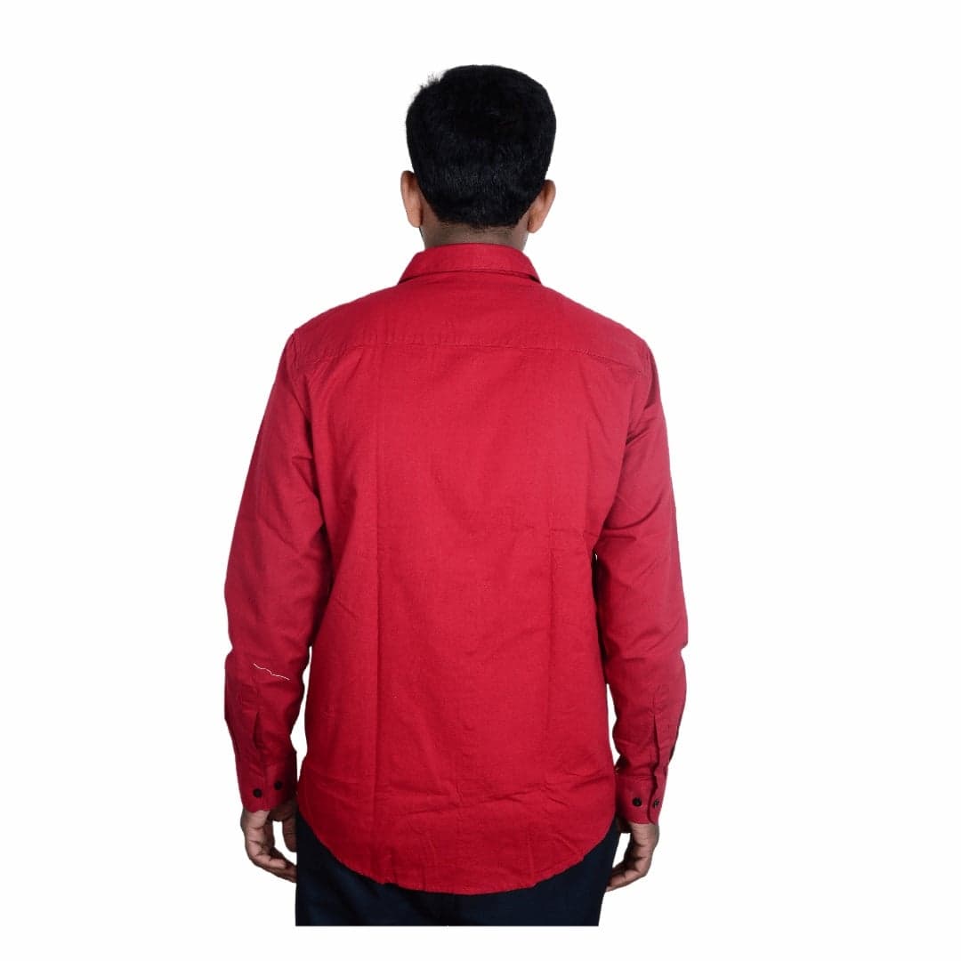 Cotton Regular Full Shirt maroon