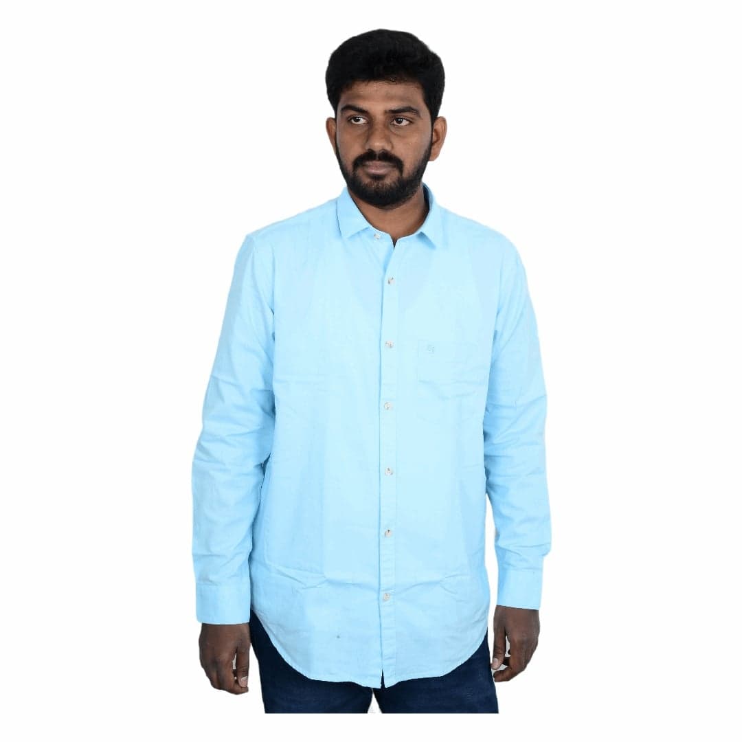 Cotton Regular Full Shirt navy blue full