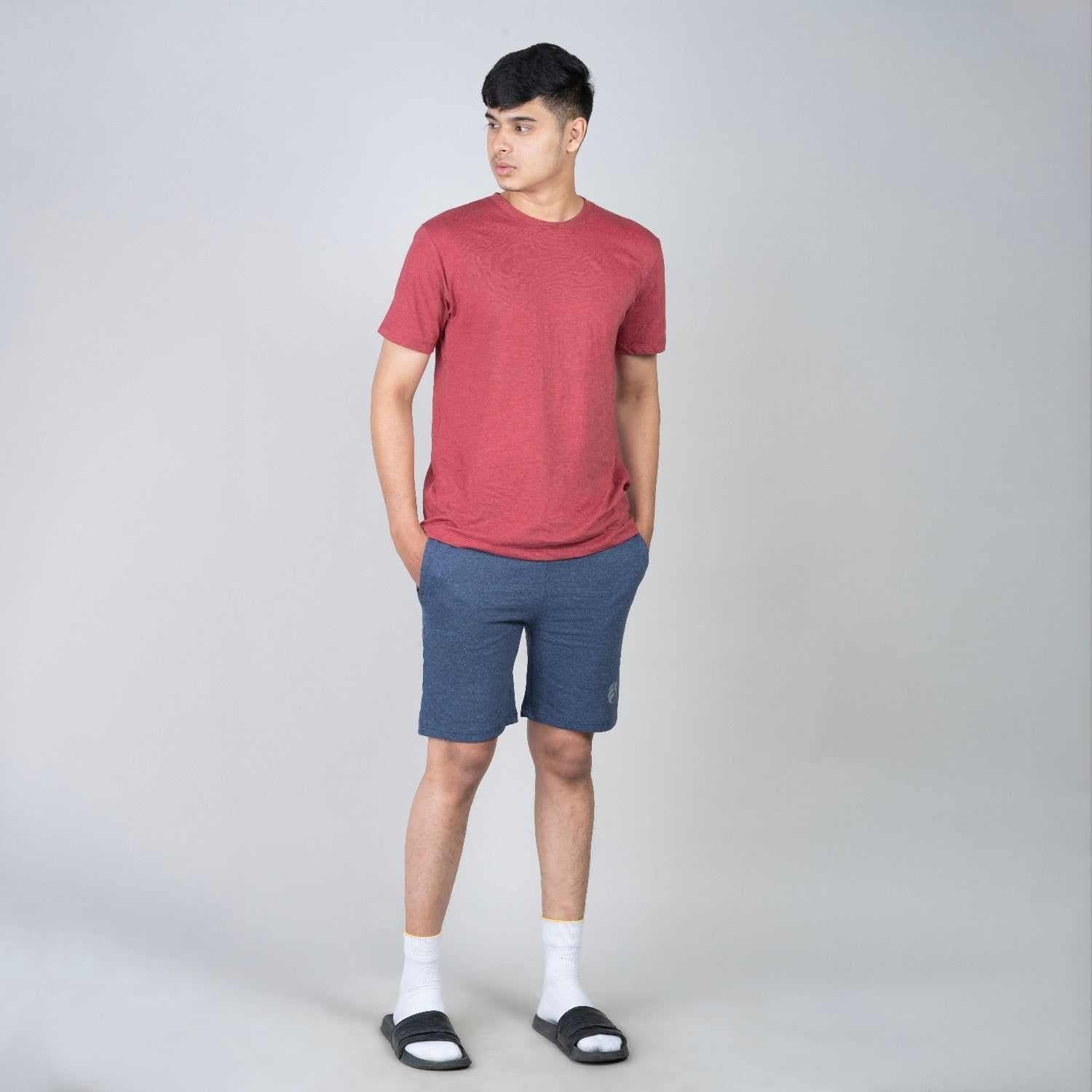 Men cotton shorts - Blue