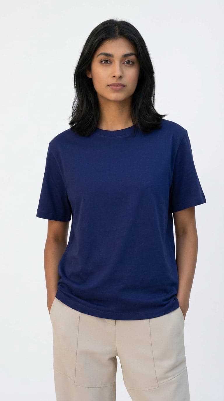 Plain Crop Top - Navy Blue