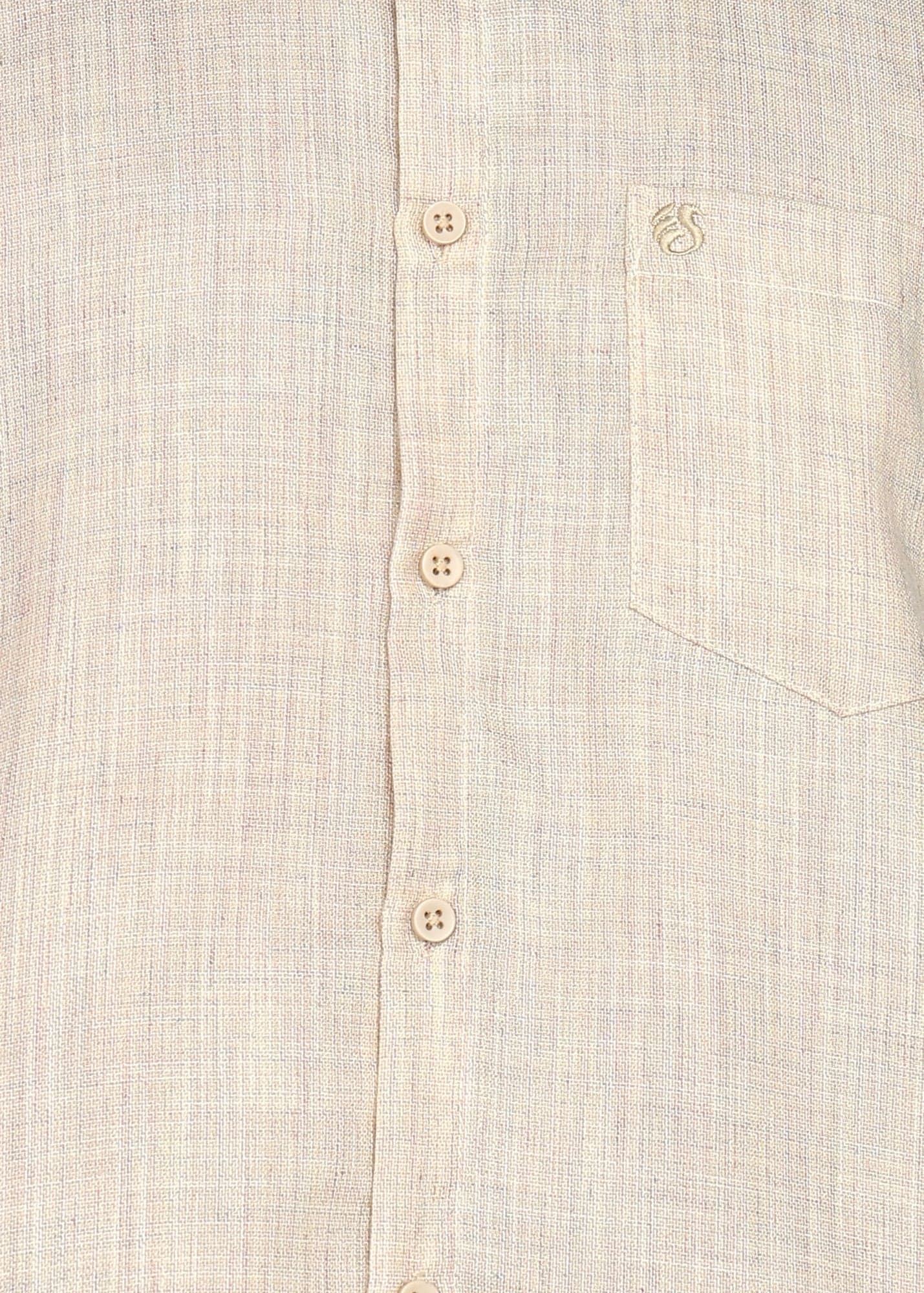 eSiddhi Men Brown Linen Half Sleeve Casual Shirt