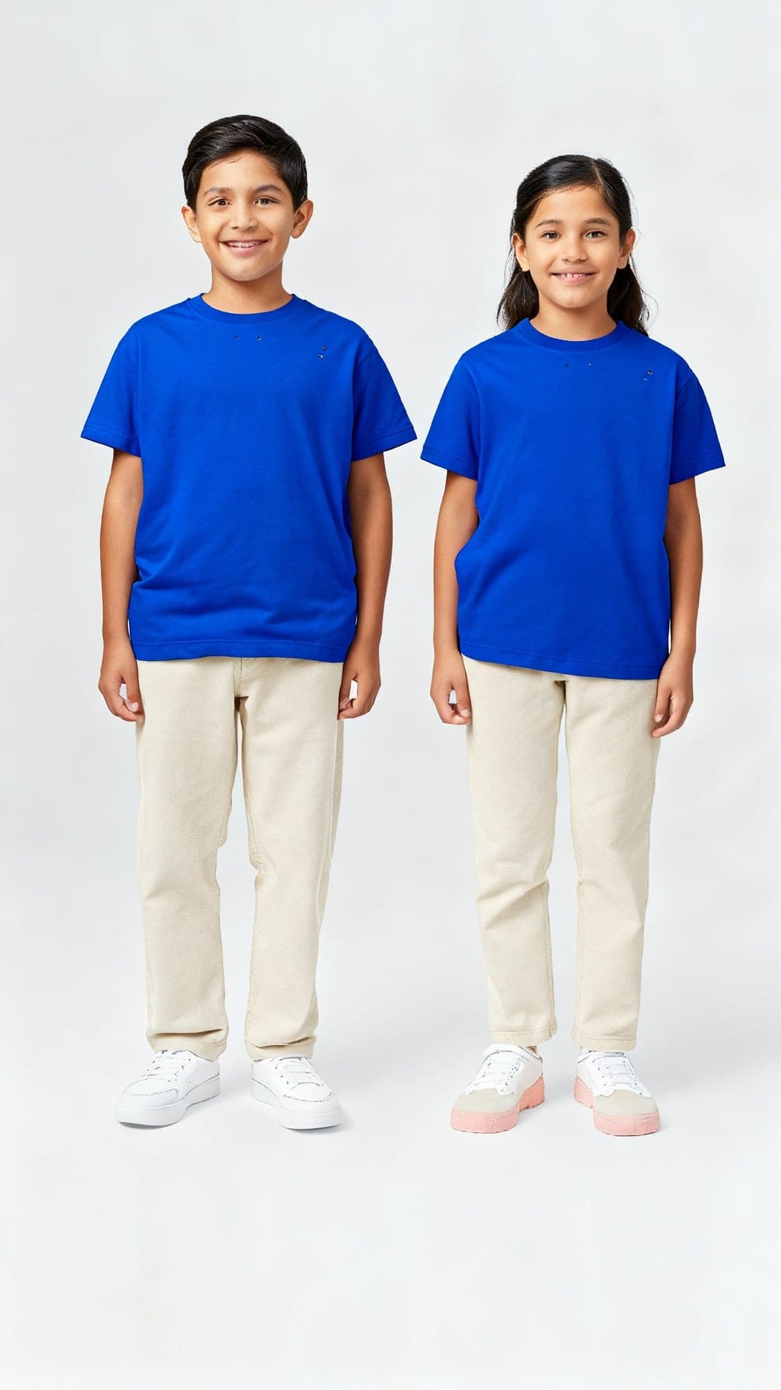 Kids' Unisex Plain Royal Blue T-Shirt