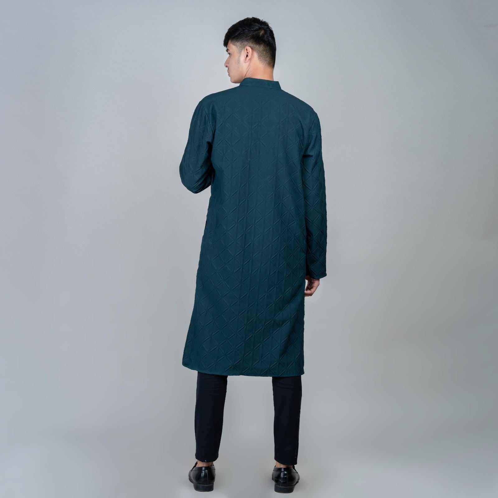 Casual Long Kurta for men -Green