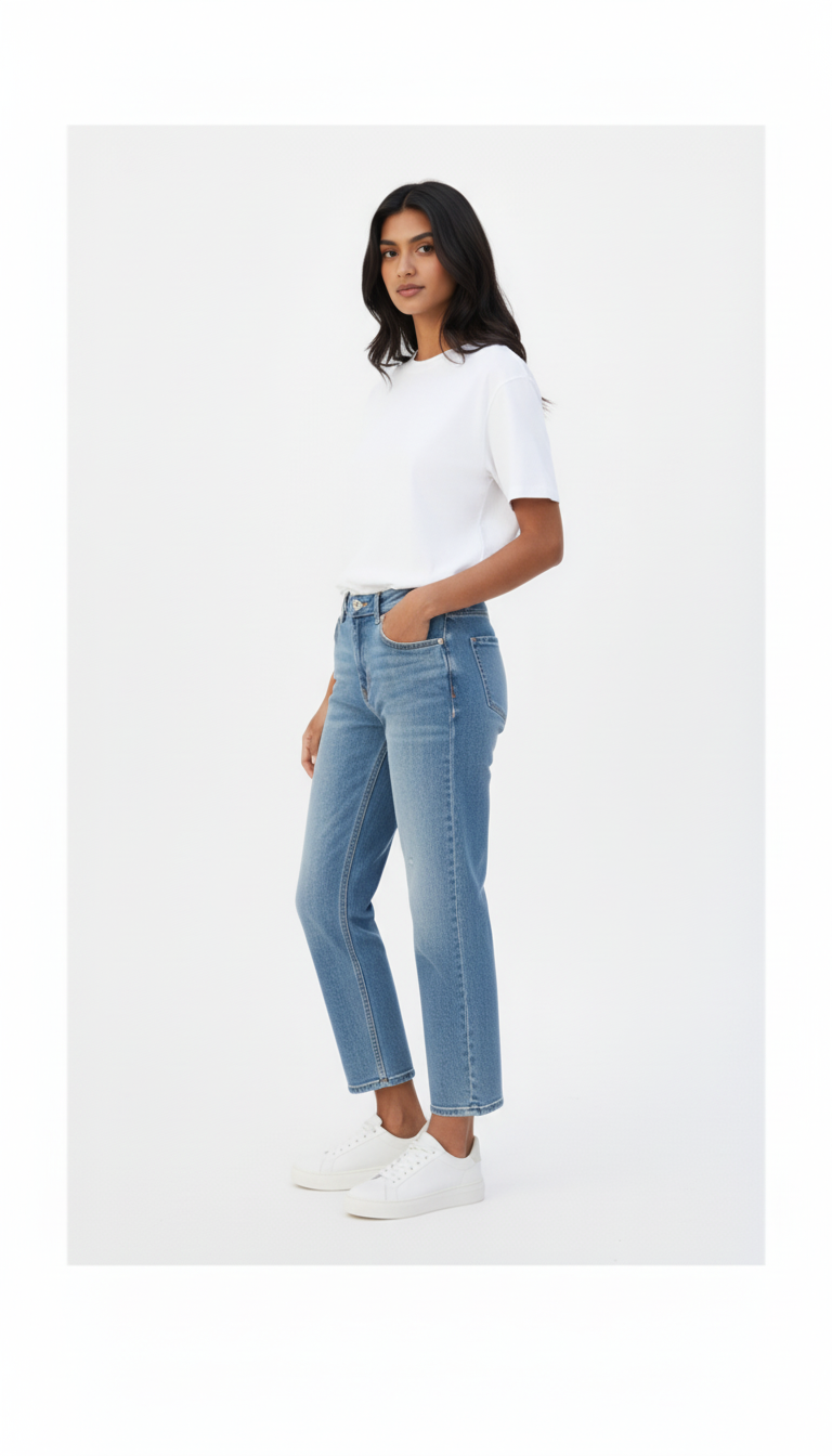 Plain Crop Top - White