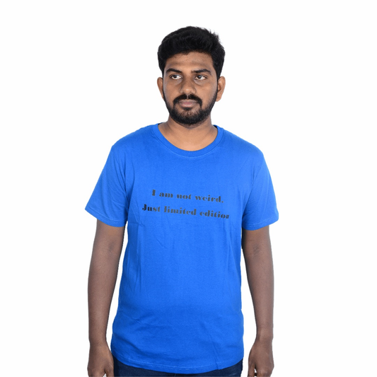 Cotton Slim Round Neck T-Shirt  - Royal Blue
