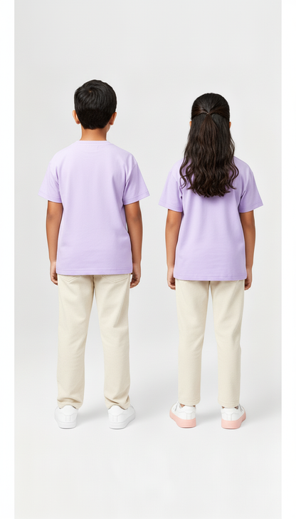 Kids' Unisex Plain Lilac T-Shirt