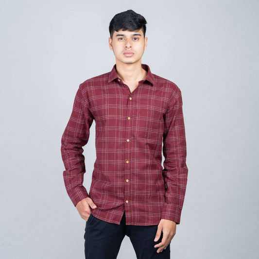 Cotton Regular Full Shirt - Maroon