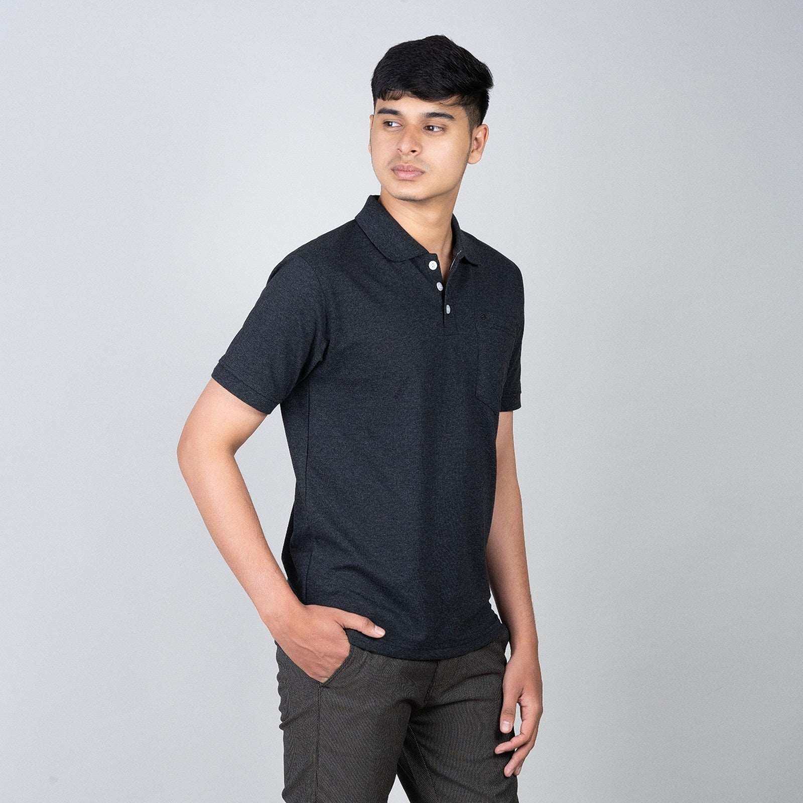 Polo T-shirt with Pocket -Grey