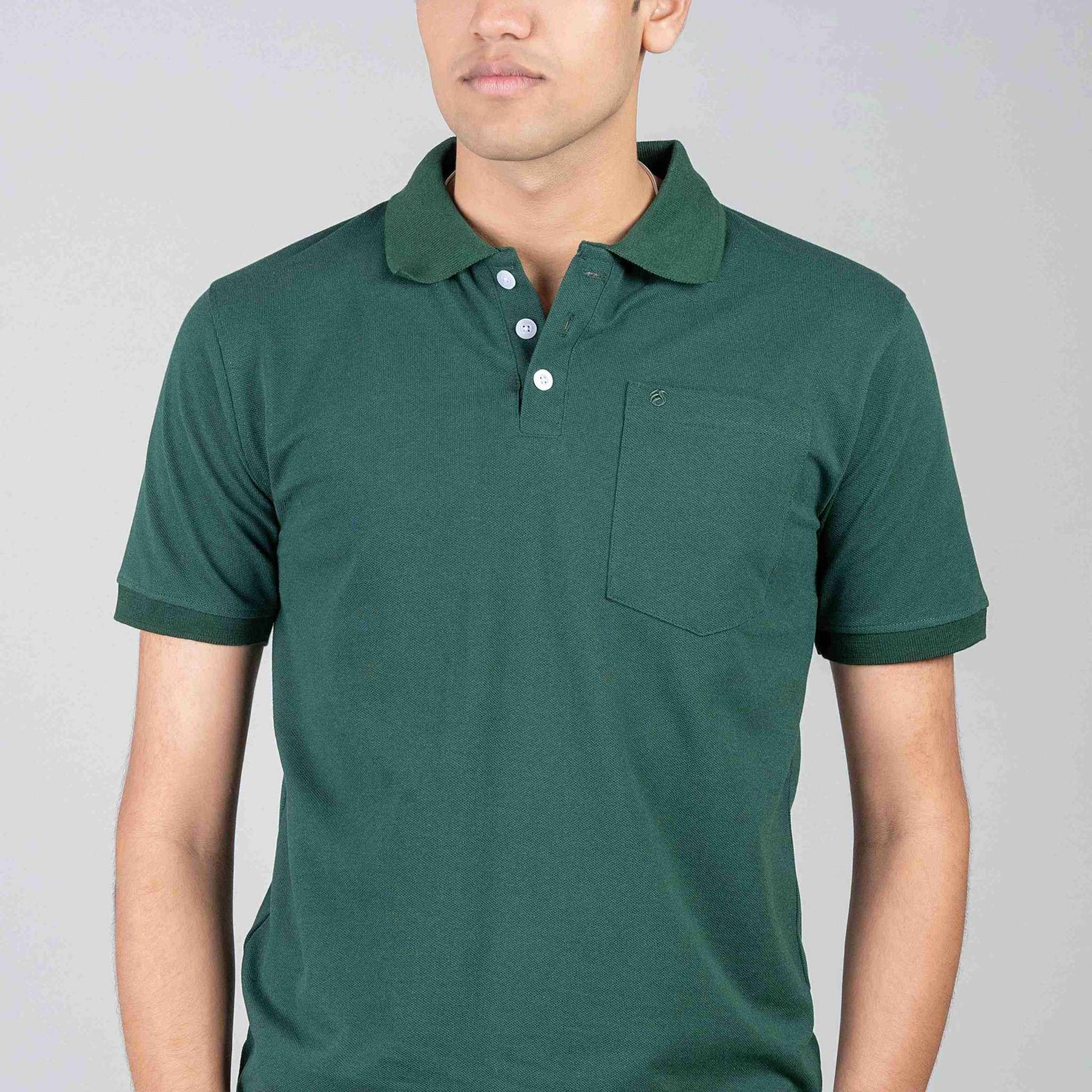 Polo T-shirt with Pocket - Green