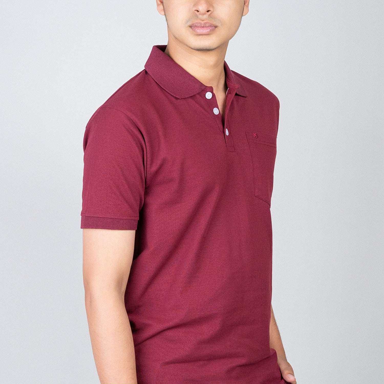 Polo T-shirt with Pocket - Maroon