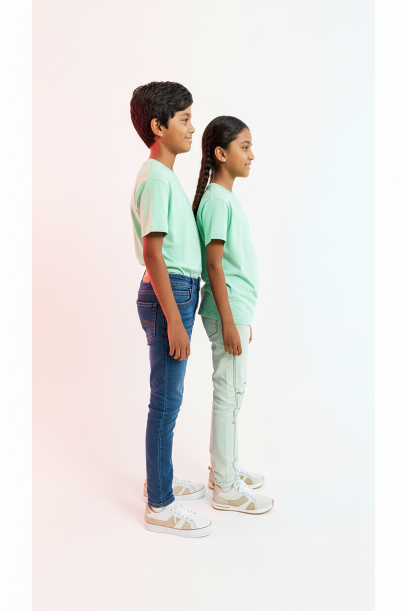 Kids' Unisex Plain Mint T-Shirt