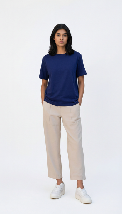 Plain Crop Top - Navy Blue