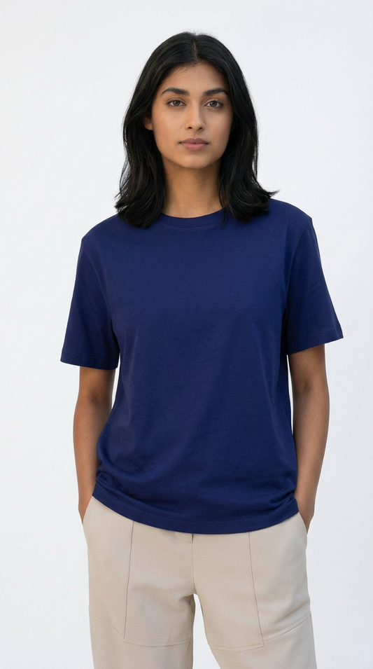 Plain Crop Top - Navy Blue