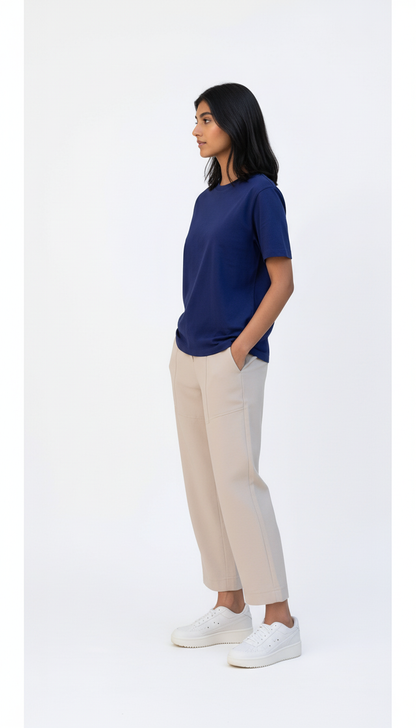 Plain Crop Top - Navy Blue