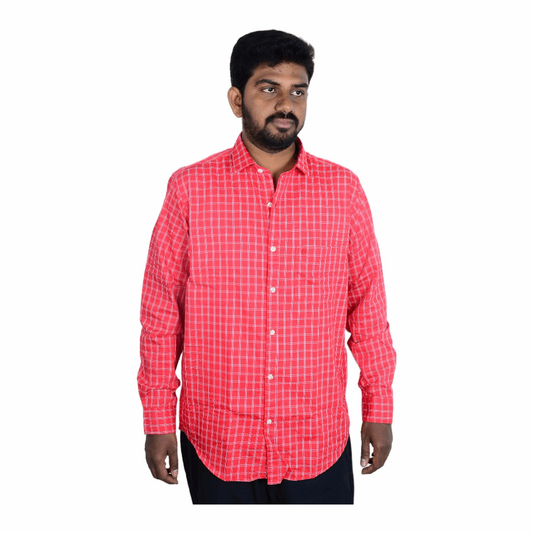 Cotton Regular Full Shirt red full