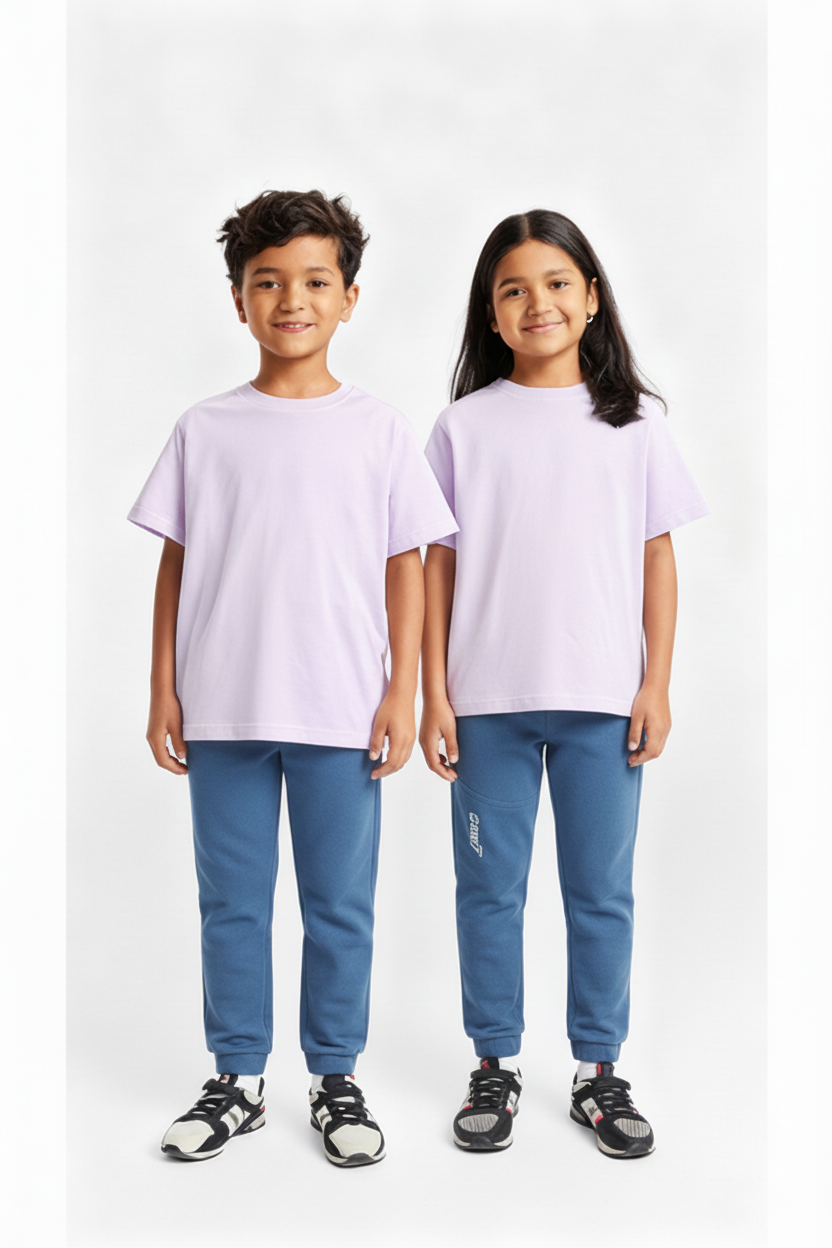 Kids' Unisex Soft Pink Teal T-Shirt