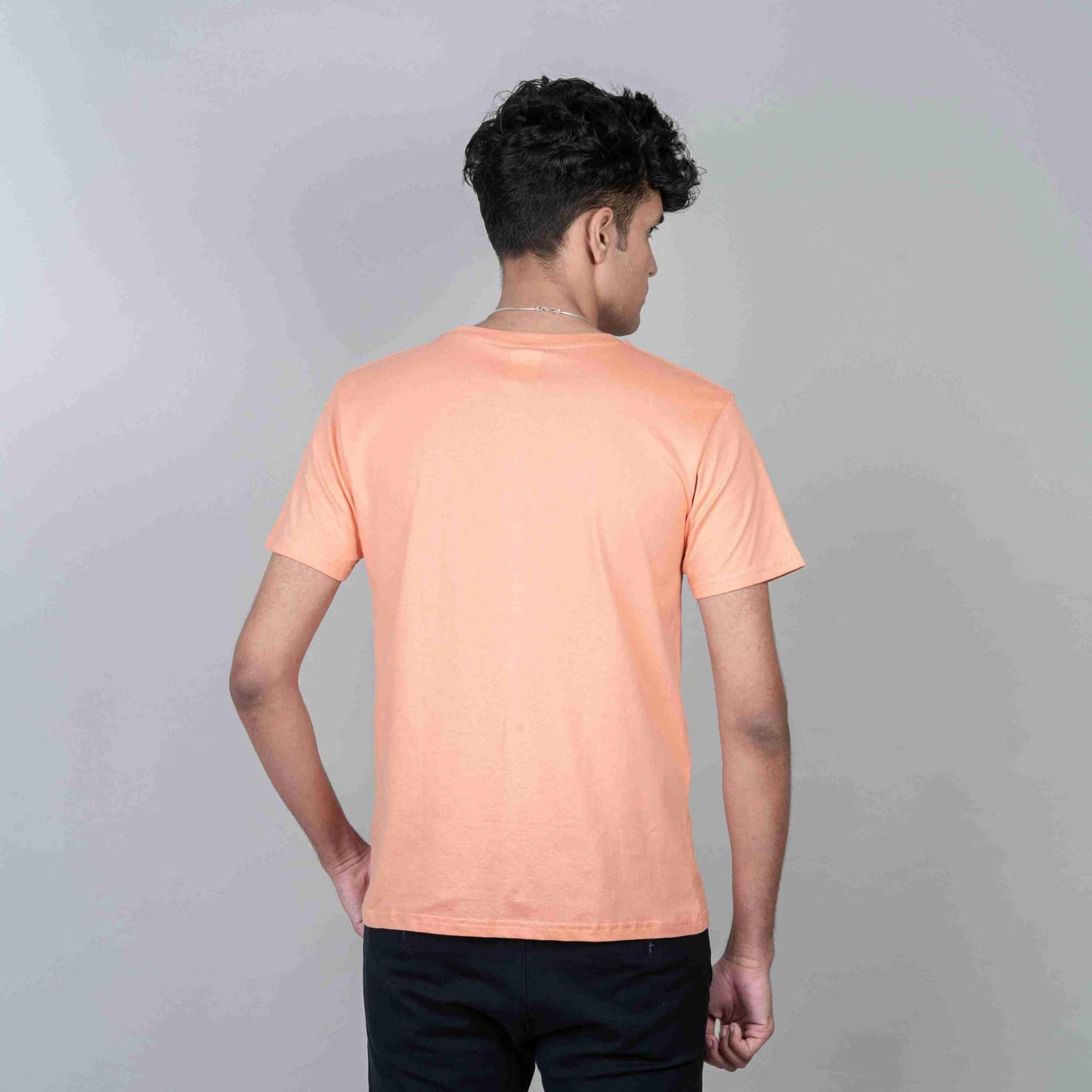 Cotton Slim Round Neck T-Shirt - Sunset