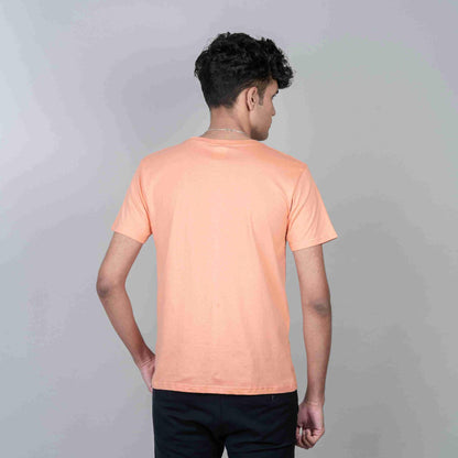 Cotton Slim Round Neck T-Shirt - Sunset