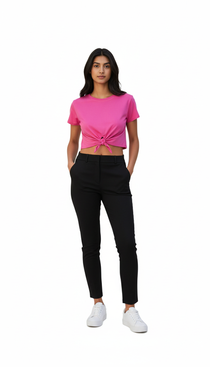 Plain Knot Top - Pink